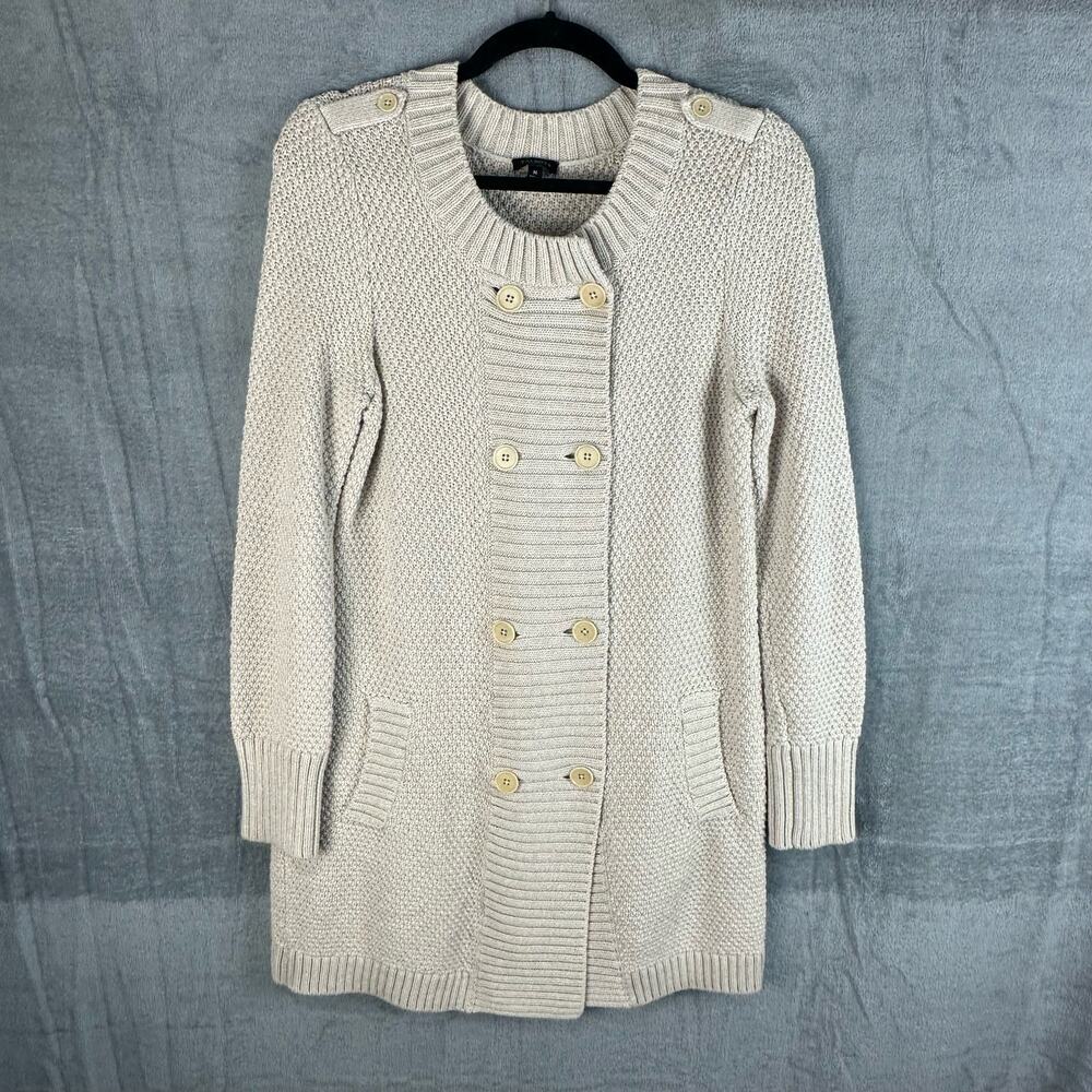 Talbots Cream Button-Front Cardigan Sweater